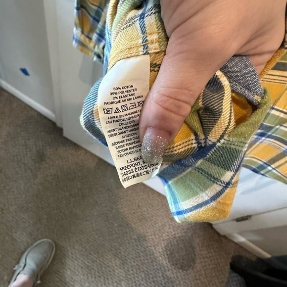 LL Bean Plaid Flannel Shirt Mens Size Large Regular Traditional Fit Button-Up - Picture 8 of 8